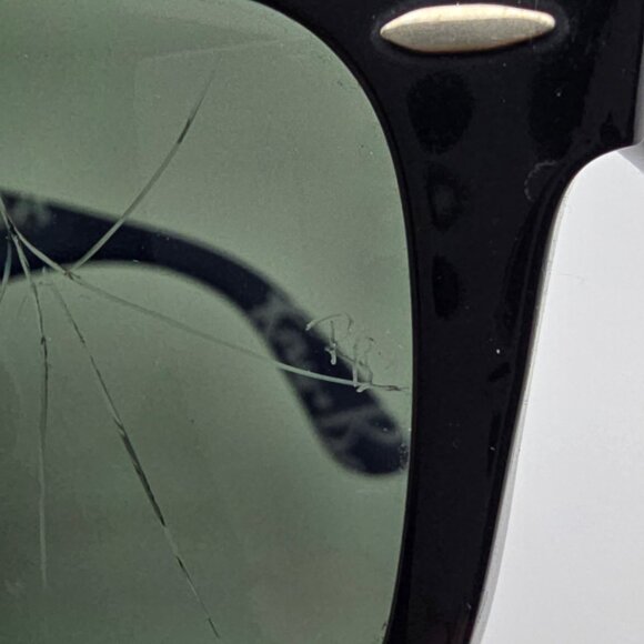 Ray-Ban RB2140 1112/58 Wayfarer Black on Blue Text Polarized G-15 Sunglasses - Picture 15 of 16